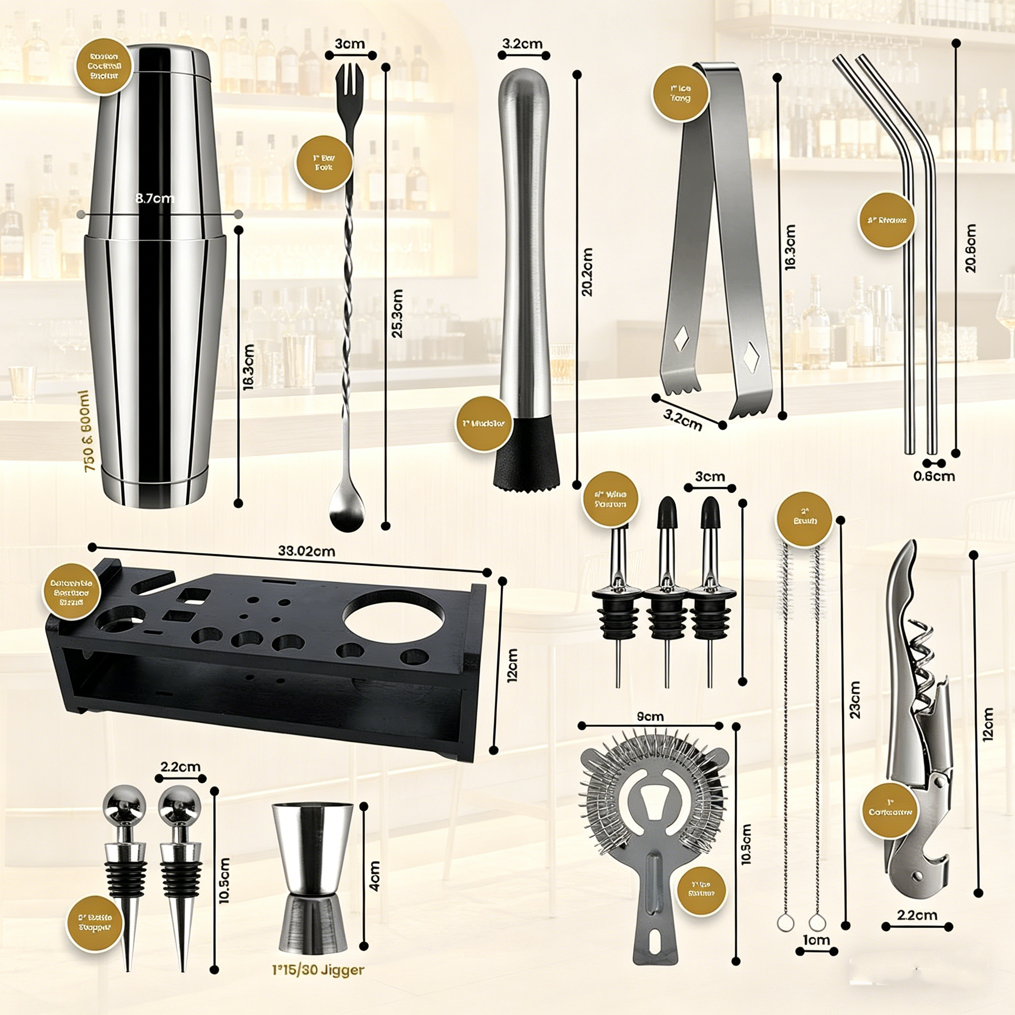 stllCocktail Shaker Set 18 Pie - Boston Shaker Set incelemesi ve fiyatı