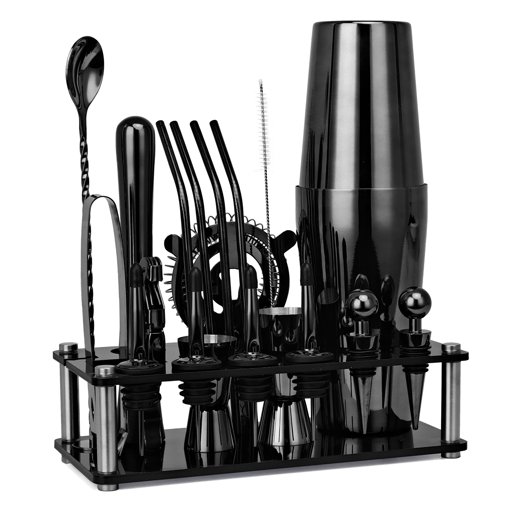 20pcs Black/Rose Gold/Silver 8 - Boston Shaker Set incelemesi ve fiyatı