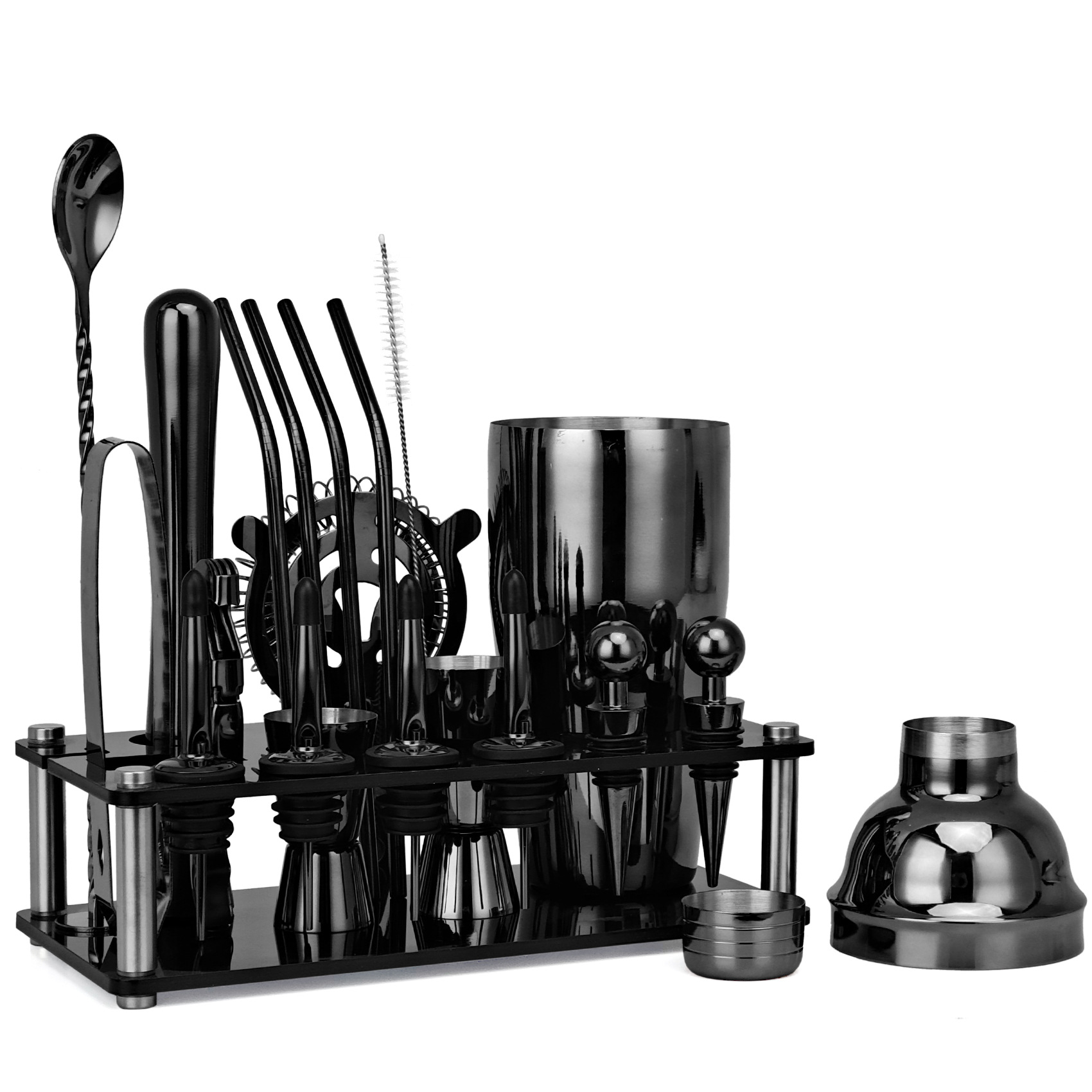 20pcs Black/Rose Gold/Silver 8 - Boston Shaker Set incelemesi ve fiyatı