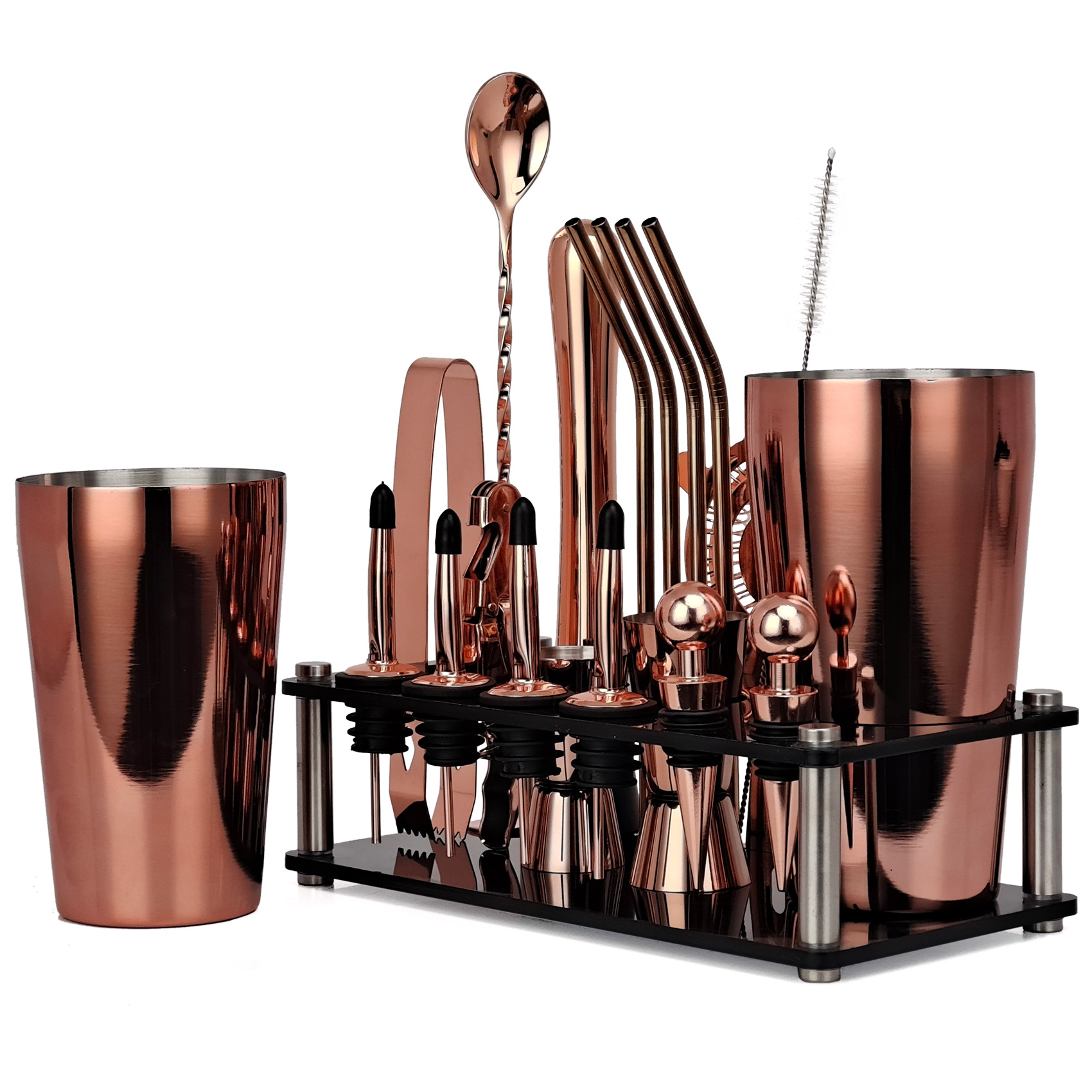 20pcs Black/Rose Gold/Silver 8 - Boston Shaker Set incelemesi ve fiyatı